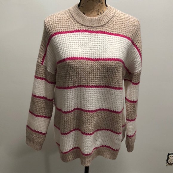 {American Eagle} Wide Stripe Waffle Knit Sweater - Picture 2 of 9